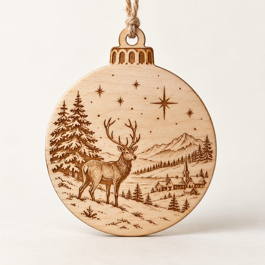 Boule de Noël gravée (visuel d'illustration)