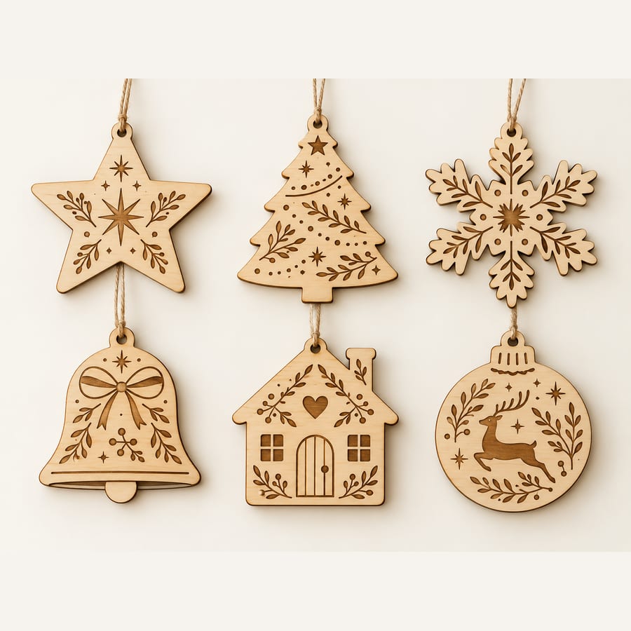 Suspensions de Noël gravées au prénom (visuel d'illustration)
